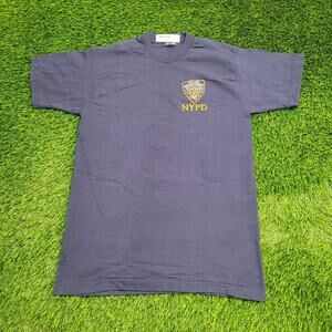 Vintage NYPD Police Shirt Medium 20x30 Navy-Blue USA